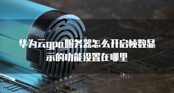 华为云gpu服务器怎么开启帧数显示的功能设置在哪里