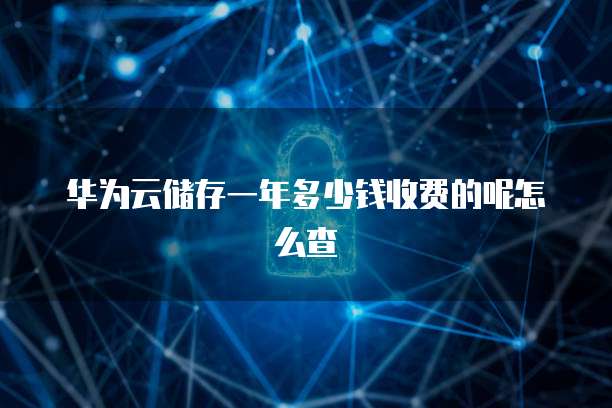 华为云储存一年多少钱收费的呢怎么查