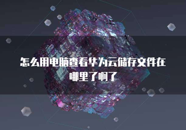 怎么用电脑查看华为云储存文件在哪里了啊了
