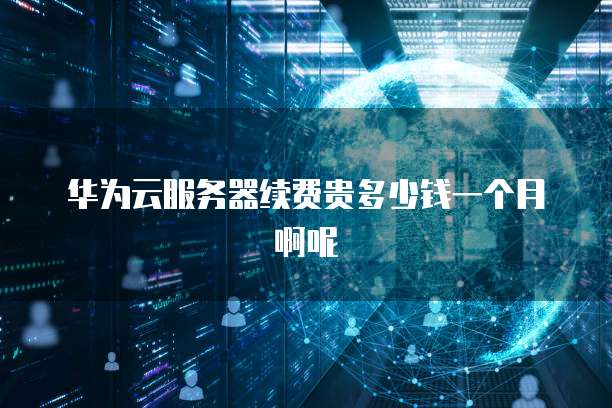 华为云服务器续费贵多少钱一个月啊呢