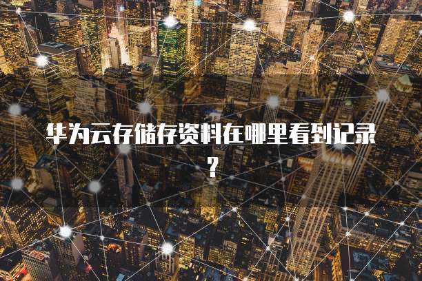 华为云存储存资料在哪里看到记录?