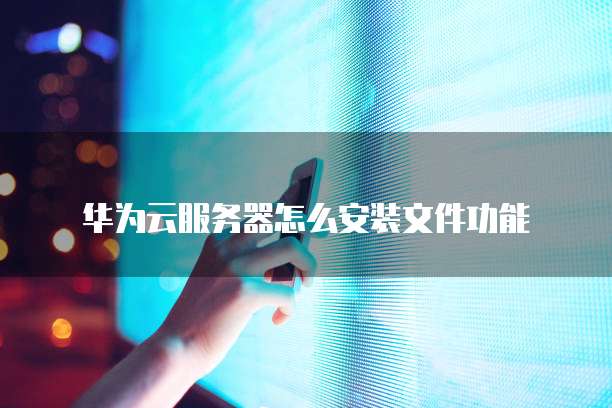 华为云服务器怎么安装文件功能