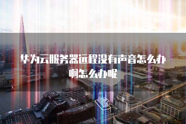 华为云服务器远程没有声音怎么办啊怎么办呢