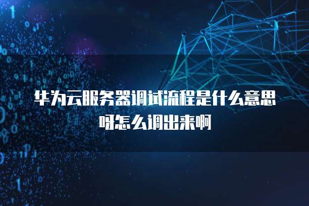 华为云服务器调试流程是什么意思呀怎么调出来啊