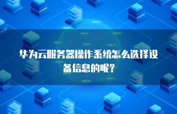 华为云服务器操作系统怎么选择设备信息的呢?