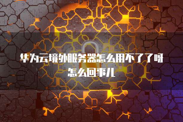 华为云境外服务器怎么用不了了呀怎么回事儿