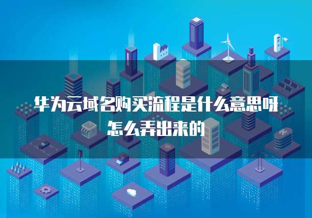 华为云域名购买流程是什么意思呀怎么弄出来的