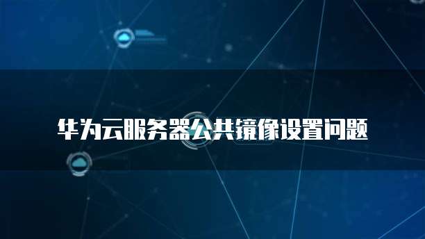 华为云服务器公共镜像设置问题