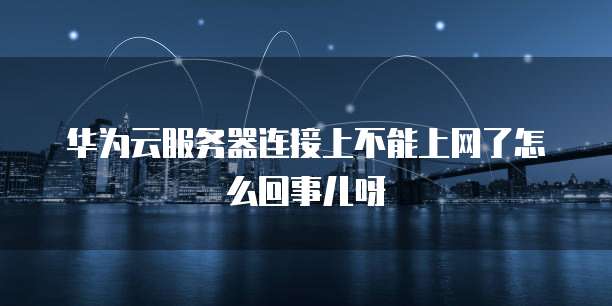 华为云服务器连接上不能上网了怎么回事儿呀