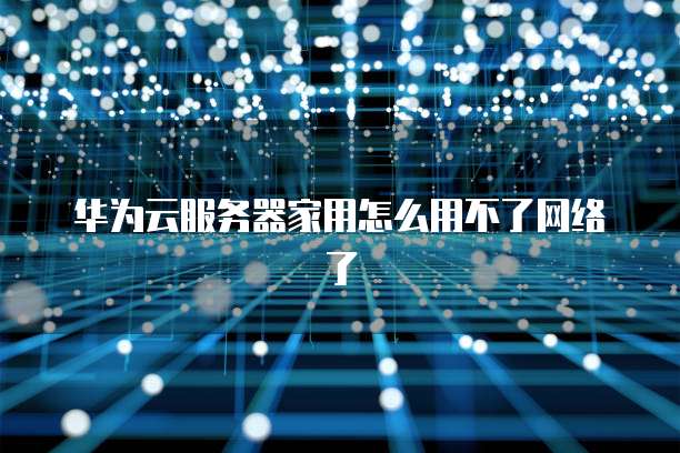 华为云服务器家用怎么用不了网络了