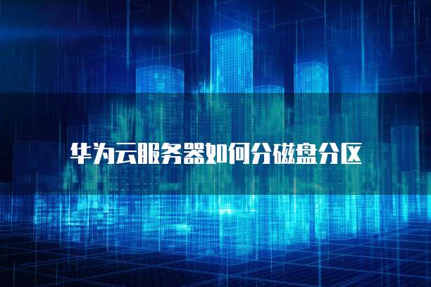华为云服务器如何分磁盘分区