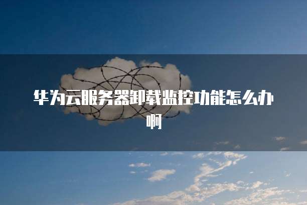 华为云服务器卸载监控功能怎么办啊