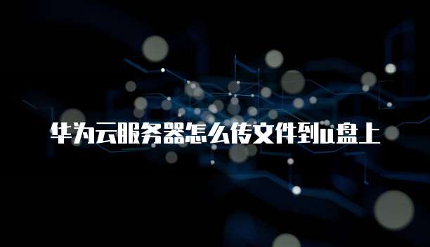 华为云服务器怎么传文件到u盘上