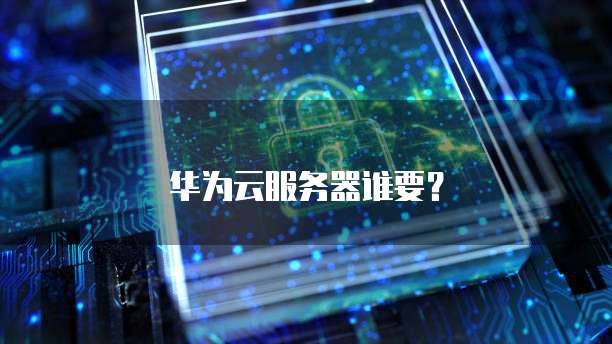 华为云服务器谁要?
