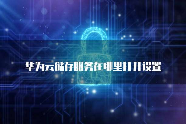 华为云储存服务在哪里打开设置