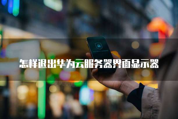 怎样退出华为云服务器界面显示器