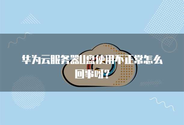 华为云服务器U盘使用不正常怎么回事呀?