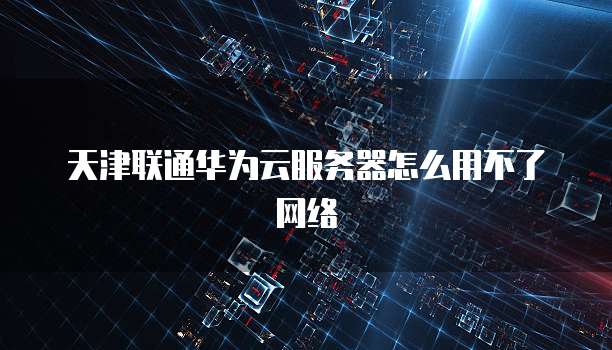 天津联通华为云服务器怎么用不了网络