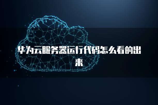 华为云服务器运行代码怎么看的出来