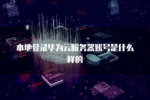 本地登录华为云服务器账号是什么样的
