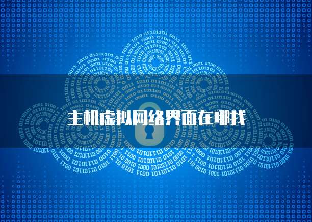 主机虚拟网络界面在哪找