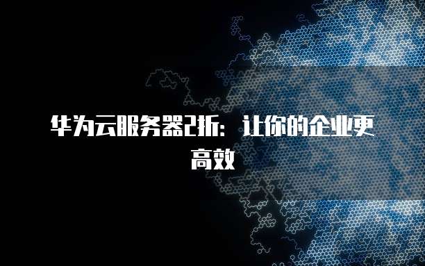 华为云服务器2折：让你的企业更高效