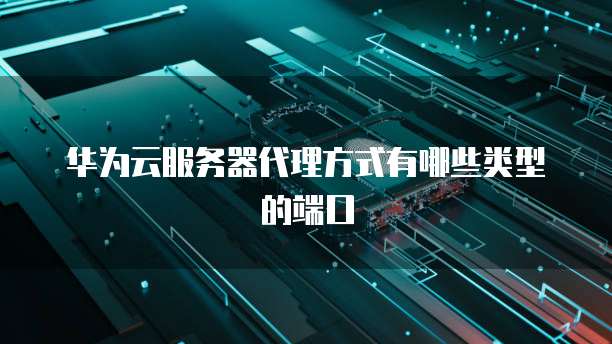 华为云服务器代理方式有哪些类型的端口