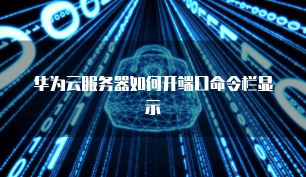 华为云服务器如何开端口命令栏显示