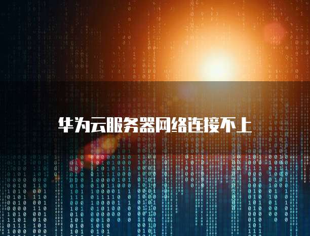 华为云服务器网络连接不上