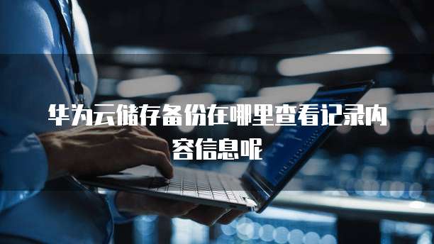 华为云储存备份在哪里查看记录内容信息呢