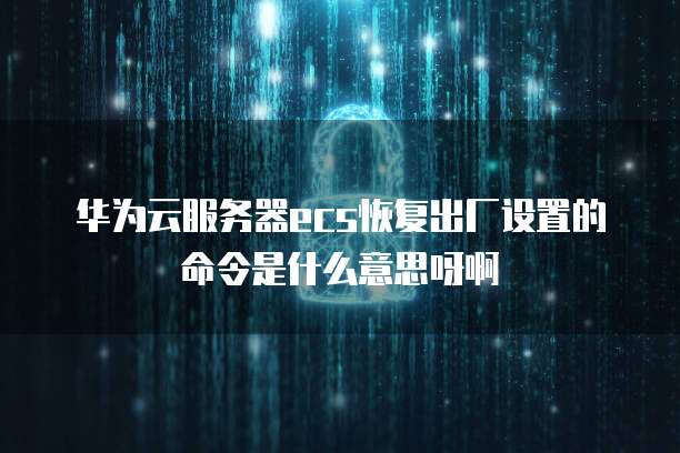 华为云服务器ecs恢复出厂设置的命令是什么意思呀啊