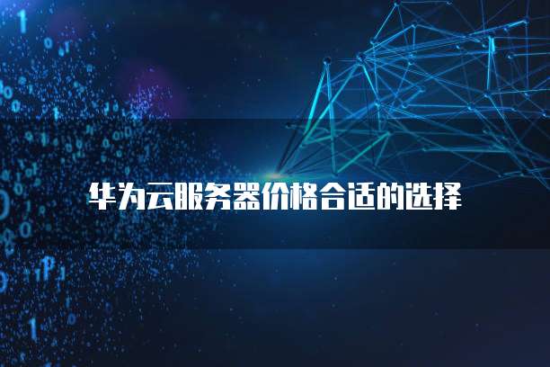 华为云服务器价格合适的选择