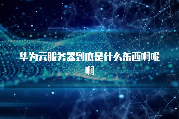 华为云服务器到底是什么东西啊呢啊