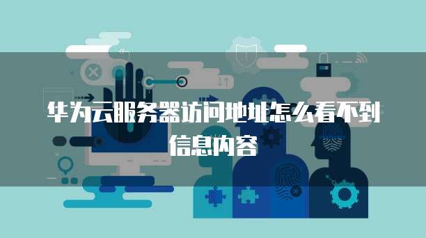 华为云服务器访问地址怎么看不到信息内容