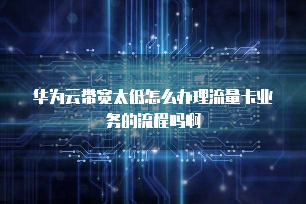 华为云带宽太低怎么办理流量卡业务的流程吗啊