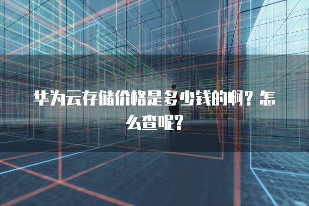华为云存储价格是多少钱的啊?怎么查呢?