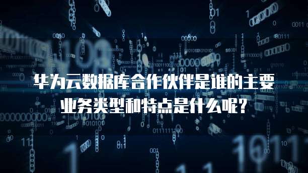 华为云数据库合作伙伴是谁的主要业务类型和特点是什么呢?