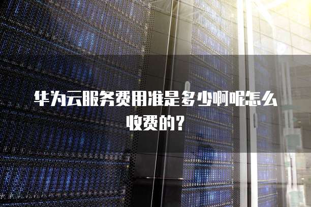 华为云服务费用准是多少啊呢怎么收费的?
