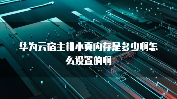 华为云宿主机小页内存是多少啊怎么设置的啊