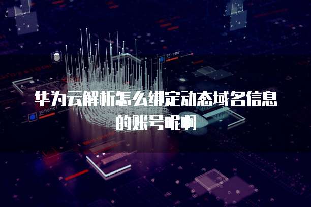 华为云解析怎么绑定动态域名信息的账号呢啊