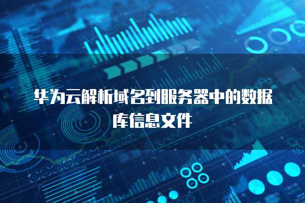 华为云解析域名到服务器中的数据库信息文件