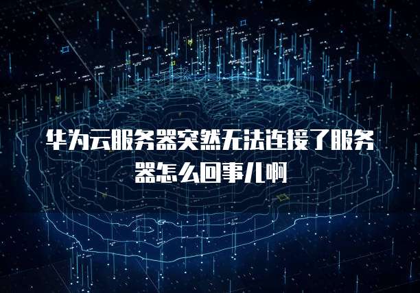 华为云服务器突然无法连接了服务器怎么回事儿啊