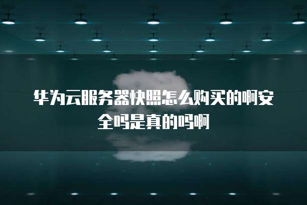 华为云服务器快照怎么购买的啊安全吗是真的吗啊