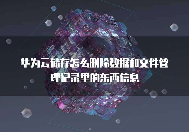 华为云储存怎么删除数据和文件管理记录里的东西信息