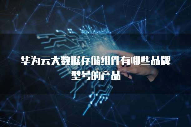 华为云大数据存储组件有哪些品牌型号的产品