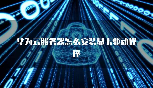 华为云服务器怎么安装显卡驱动程序