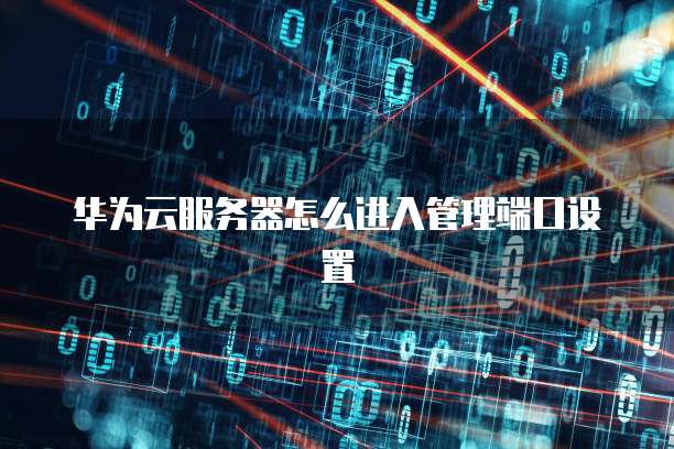 华为云服务器怎么进入管理端口设置