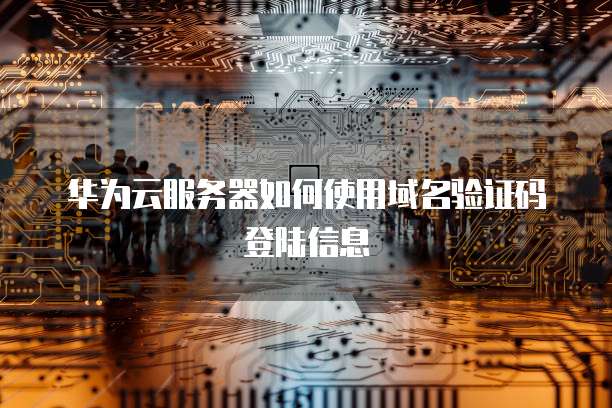 华为云服务器如何使用域名验证码登陆信息