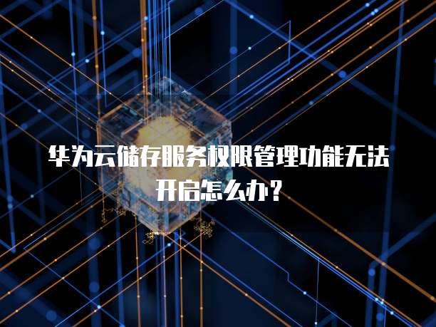华为云储存服务权限管理功能无法开启怎么办？