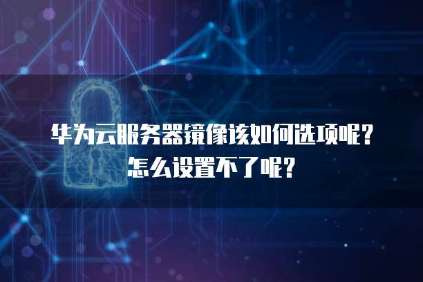 华为云服务器镜像该如何选项呢?怎么设置不了呢?